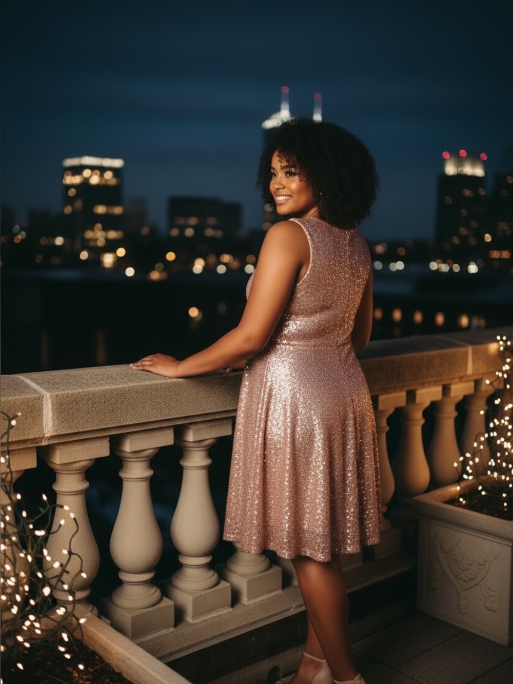 Dressaver Rose Gold Sequin Party Dress NWOT 2XL